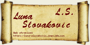 Luna Slovaković vizit kartica